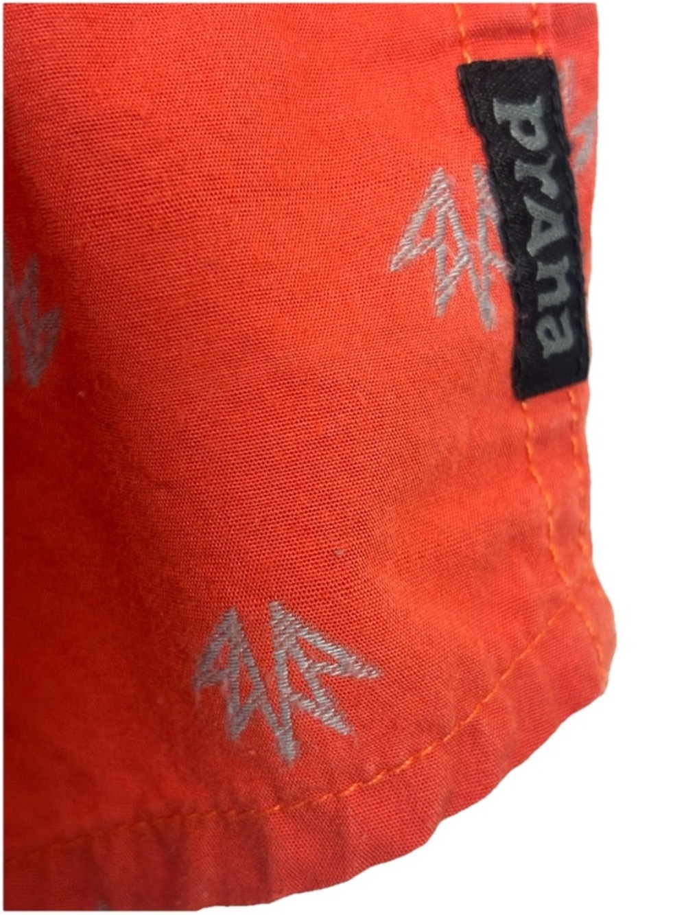 prAna Men’s L Orange Geometric Button Up Shirt Hiking Outdoor - Picture 5 of 8